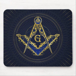 Freemasonry-symbolen Kvadratisk och Kompasserande Musmatta