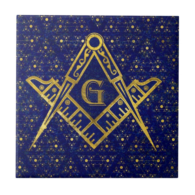Freemasonry-symbolen Square och ComPassar Kakelplatta (Framsidan)