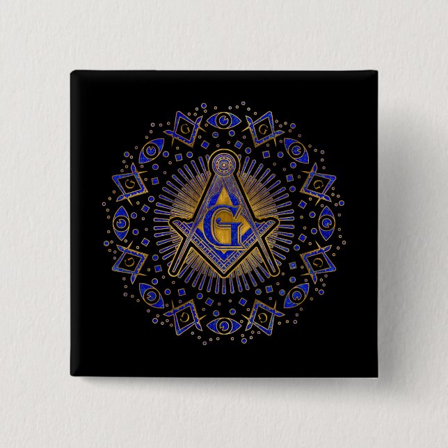 Freemasonry-symbolen Square och ComPassar Knapp (Framsida)