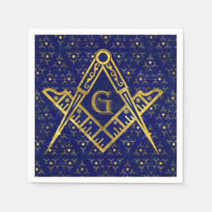 Freemasonry-symbolen Square och ComPassar Pappersservett