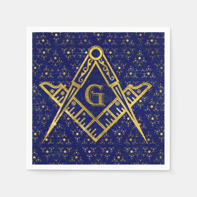 Freemasonry-symbolen Square och ComPassar Pappersservett (Framsidan)
