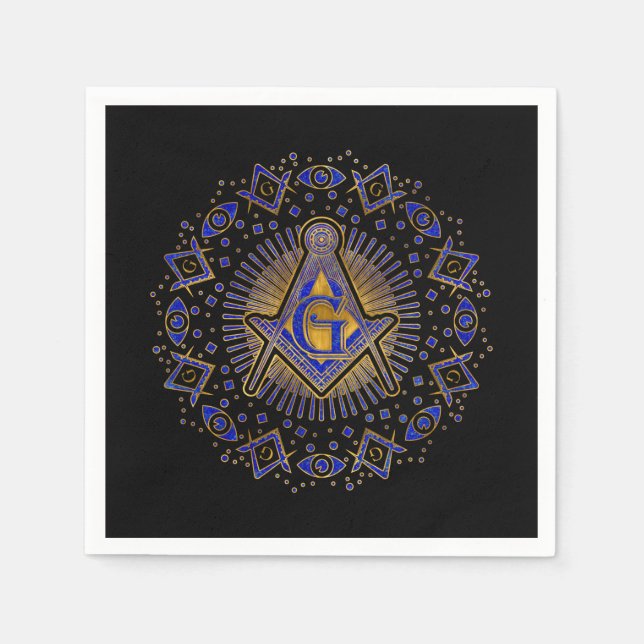 Freemasonry-symbolen Square och ComPassar Pappersservett (Framsidan)