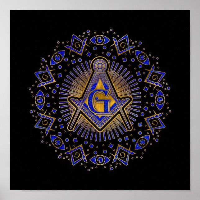 Freemasonry-symbolen Square och ComPassar Poster (Framsidan)