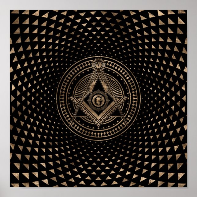 Freemasonry-symbolen Square och ComPassar Poster (Framsidan)