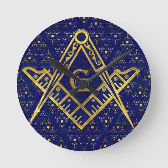 Freemasonry-symbolen Square och ComPassar Rund Klocka (Framsida)