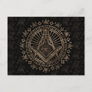 Freemasonry-symbolen Square och ComPassar Vykort