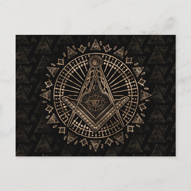 Freemasonry-symbolen Square och ComPassar Vykort (Framsida)