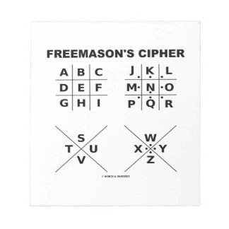 Freemason's Cipher (kryptografi) Anteckningsblock