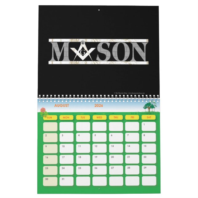 Freemasons-kalender Kalender (Aug 2026)