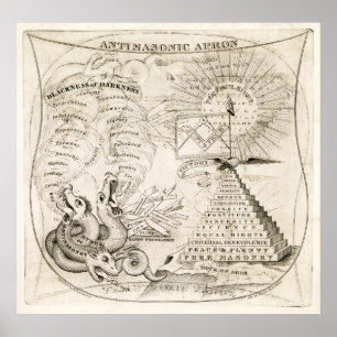 FREEMASONS kontra ANTIFRIA MASONS c. 1831 Poster