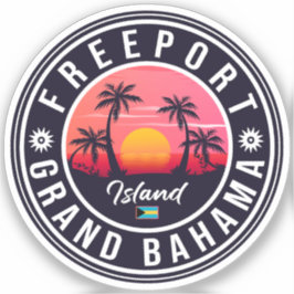 Freeport Bahamas Retro Sunset Souvenirs 60-talet Klistermärken