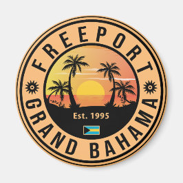 Freeport Bahamas Retro Sunset Souvenirs 60-talet Magnet