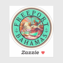 Freeport Bahamas Retro Sunset Travel Souvenir 1950 Klistermärken