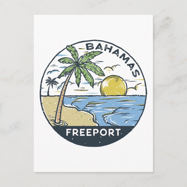 Freeport Bahamas Vintage Vykort (Framsida)