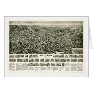 Freeport panorama- karta för NY - 1925 Hälsningskort