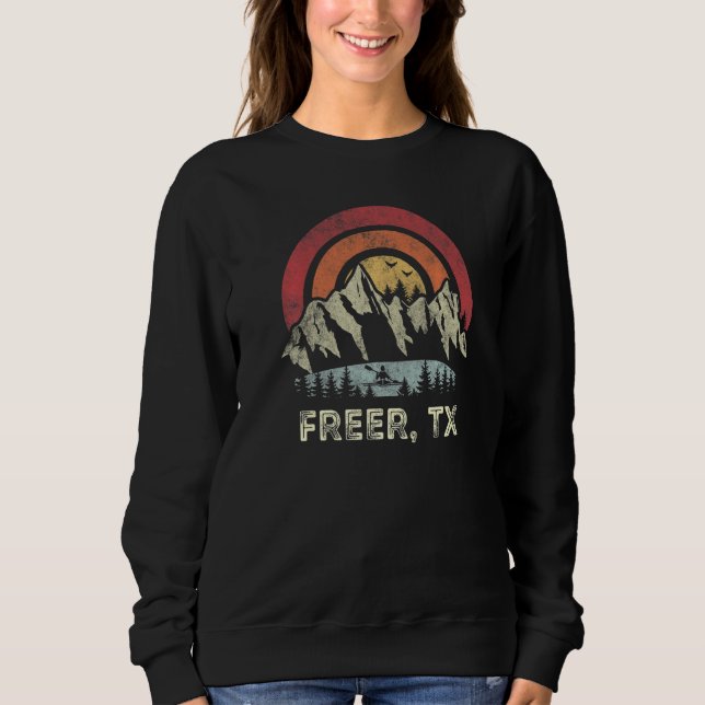 Freer Texas Mountain Sunset Sunrise Kayaking   T Shirt (Framsida)
