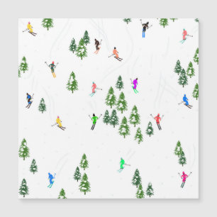 Freeride Alpine Skiers hoppas över Illustration Pa