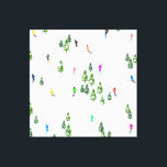 Freeride Alpine Skiers hoppas över Illustration Pa Canvastryck<br><div class="desc">Coolans vinterdesign med mönster-skidor där skidbackarna i alpina skidorter ligger mellan snö täckta fir träd i alpernor. Freeride-skidåkarna har färglös vintage retro ski kostym och skidar nedför med skidor på en vit snöskum i bergslandskapet. En underbar vintersportgåva till en skidåkare i din vänkrets, medarbetare eller familj... roligt.. Bildschemat för visuella...</div>