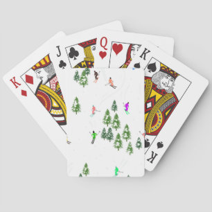 Freeride Alpine Skiers hoppas över Illustration Pa Casinokort