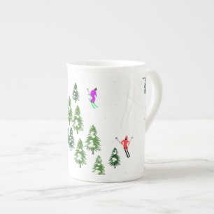 Freeride Alpine Skiers Skiing illustration Ski Benporslin Mugg