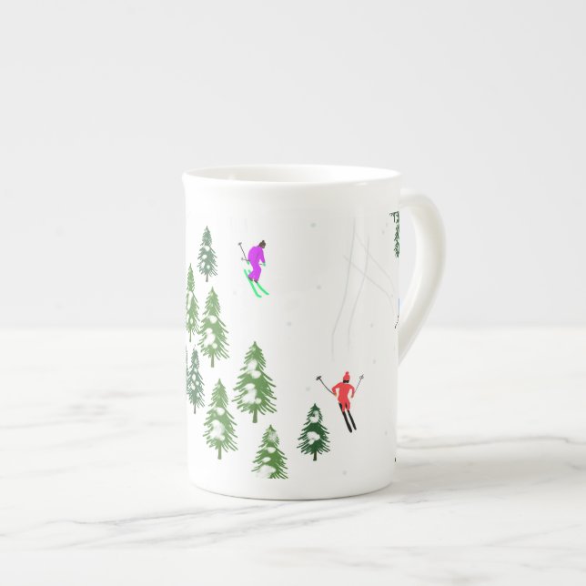 Freeride Alpine Skiers Skiing illustration Ski Benporslin Mugg (Framsida höger)