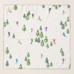 Freeride Alpine Skiers Skiing illustration Ski Sjal<br><div class="desc">Coolans vinterdesign med mönster-skidor där skidbackarna i alpina skidorter ligger mellan snö täckta fir träd i alpernor. Freeride-skidåkarna har färglös vintage retro ski kostym och skidar nedför med skidor på en vit snöskum i bergslandskapet. En underbar vintersportgåva till en skidåkare i din vänkrets, medarbetare eller familj... roligt.. Bildschemat för visuella...</div>
