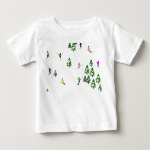 Freeride Alpine Skiers Skiing Ski Skis Art T Shirt