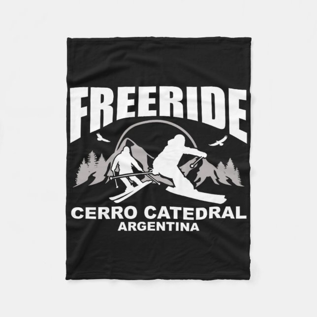 Freeride Skiing Cerro Catedral Argentina Fleecefilt (Framsidan)