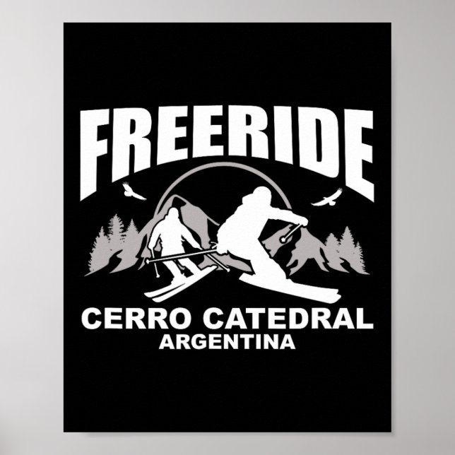 Freeride Skiing Cerro Catedral Argentina Poster (Framsidan)
