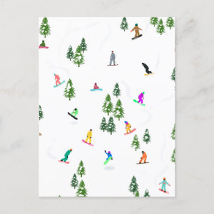 Freeride Snowboard Snowboarder Snowboarder Vykort