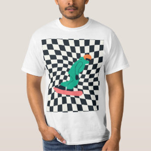 Freeride Snowboarder i Grönt Kostym T Shirt