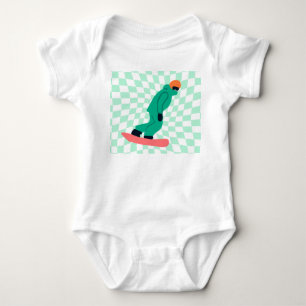 Freeride Snowboarder i Grönt Kostym T Shirt