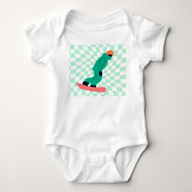 Freeride Snowboarder i Grönt Kostym T Shirt (Framsida)