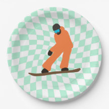 Freeride Snowboarder i Orange Kostym