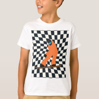 Freeride Snowboarder i Orange Kostym