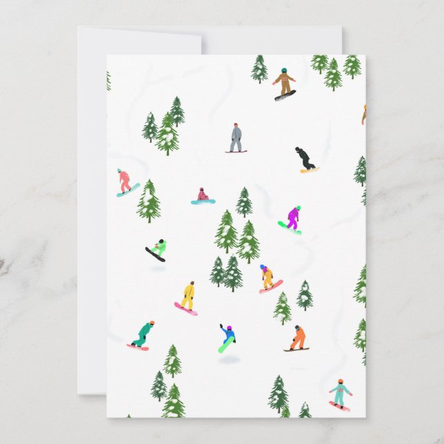 Freeride Snowboarder Snowboarding Illustration Inbjudningar (Framsida)