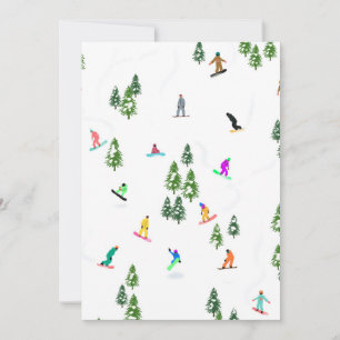 Freeride Snowboarder Snowboarding Illustration Inbjudningar