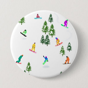 Freeride Snowboarder Snowboarding Illustration Knapp
