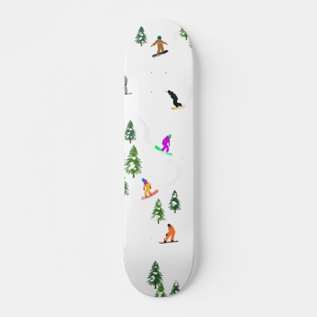 Freeride Snowboarder Snowboarding Illustration Mini Skateboard Bräda 18,5 Cm (Framsida)