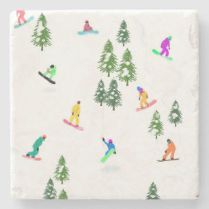 Freeride Snowboarder Snowboarding Illustration Stenunderlägg
