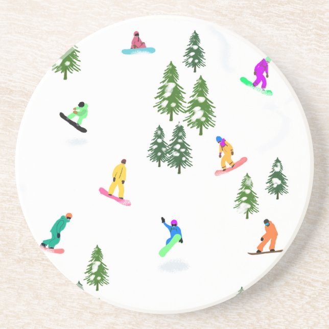 Freeride Snowboarder Snowboarding Illustration Underlägg (Framsidan)