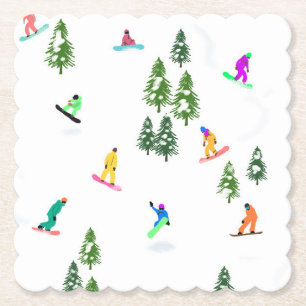 Freeride Snowboarder Snowboarding Illustration Underlägg Papper