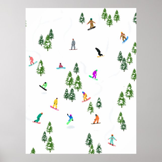Freeride Snowboarders Snowboarding Winter Poster (Framsidan)