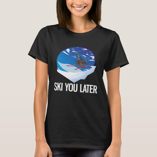Freeriding Alpine Skiing Ski, senare T Shirt (Framsida)