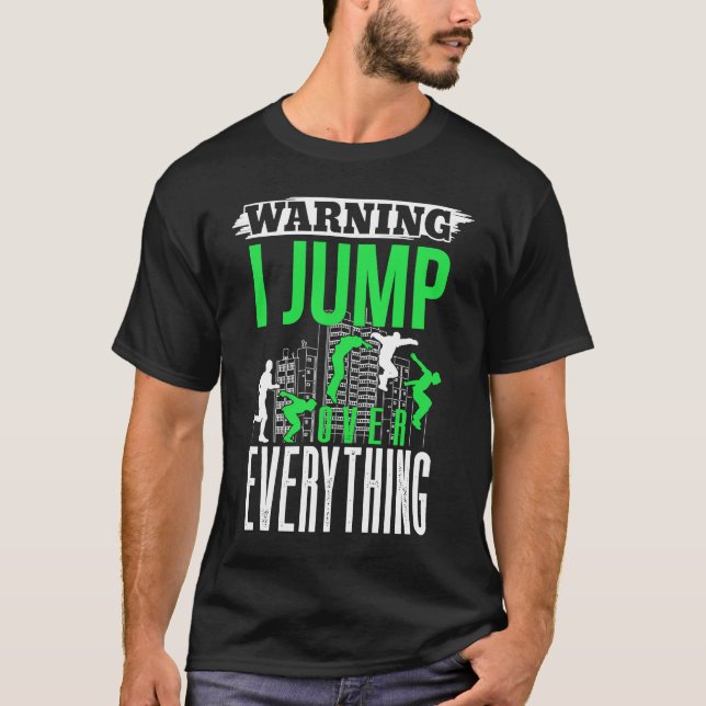Freerunner saying Backflip acrobatic Parkour T Shirt (Framsida)