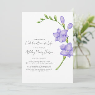 Freesia Celebration of Life Begravning Inbjudningar