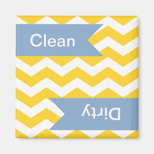Freesia Chevron Clean - Dirty Dishwasher Magnets Magnet (Framsidan)