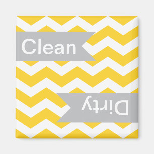 Freesia Chevron Clean - Dirty Dishwasher Magnets Magnet