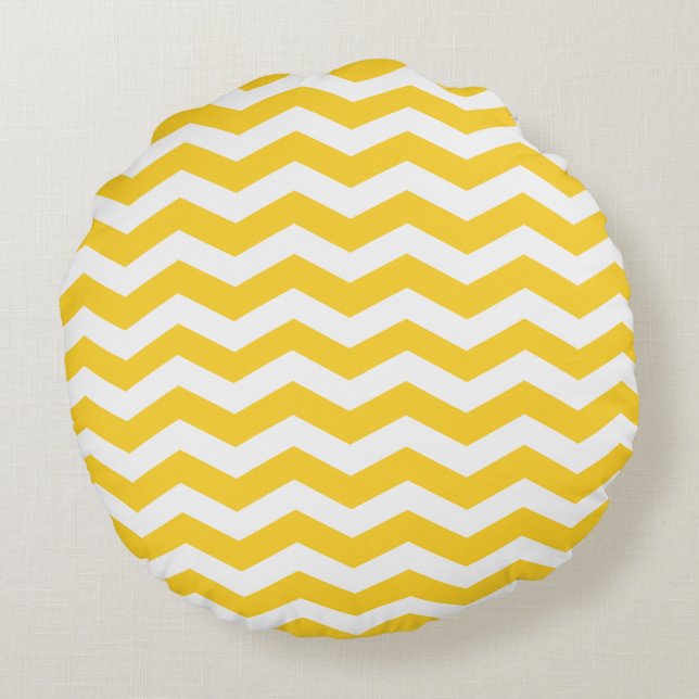 Freesia Chevron Mönster Round Pillows Rund Kudde (Baksidan)