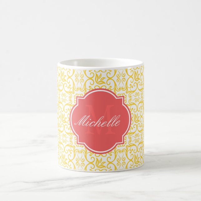 Freesia Damask Monogram Mugg (Center)